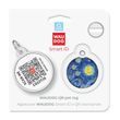 Адресник для собак и кошек металлический WAUDOG Smart ID с QR паспортом, рисунок "Водяные лилии", круг, Д 30 мм