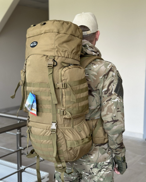 Рейдовий рюкзак 100л каркасний &mdash; для військових &mdash; Cordura 900D, металевий каркас, накидка від дощу