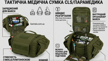 Медицинская сумка CLS Bag 15л &mdash; Взводная аптечка с креплением на пояс, Олива