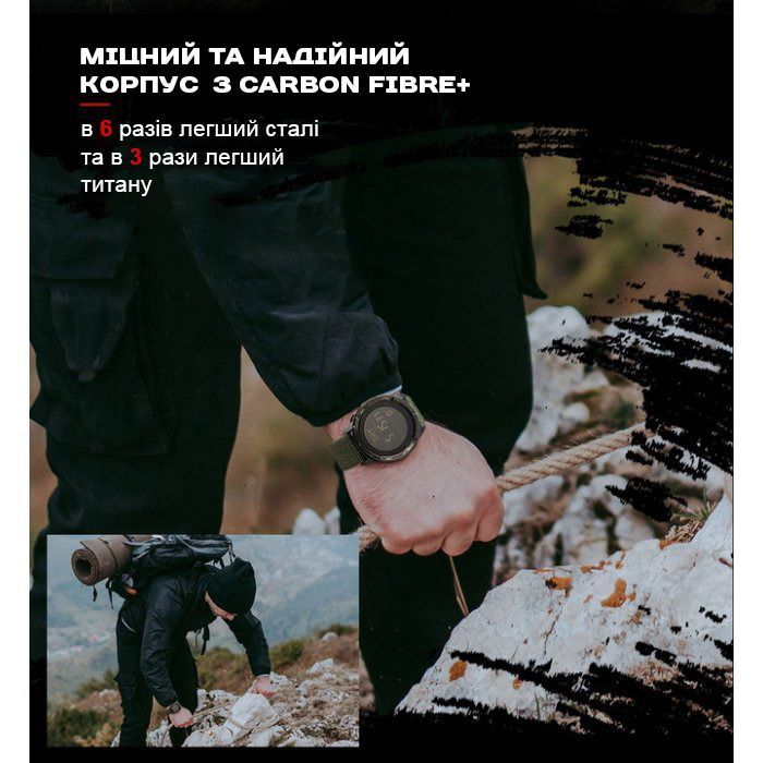 Тактичний годинник North Edge Alps з компасом, ремінець олива