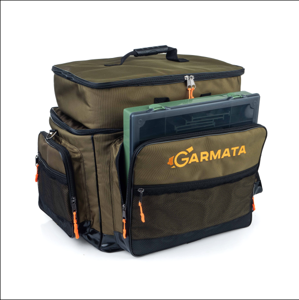 Карповая рыболовная сумка 2в1 GARMATA Trofey c коробками и отдельным отделением для 4 катyшек. Объем 80 л.