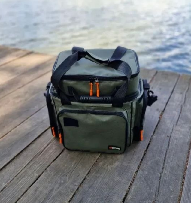 Сумка рибальська Garmata Compact 55л (зі знімною сумкою для котушок) &mdash; універсальна сумка для риболовлі на 7 кишень