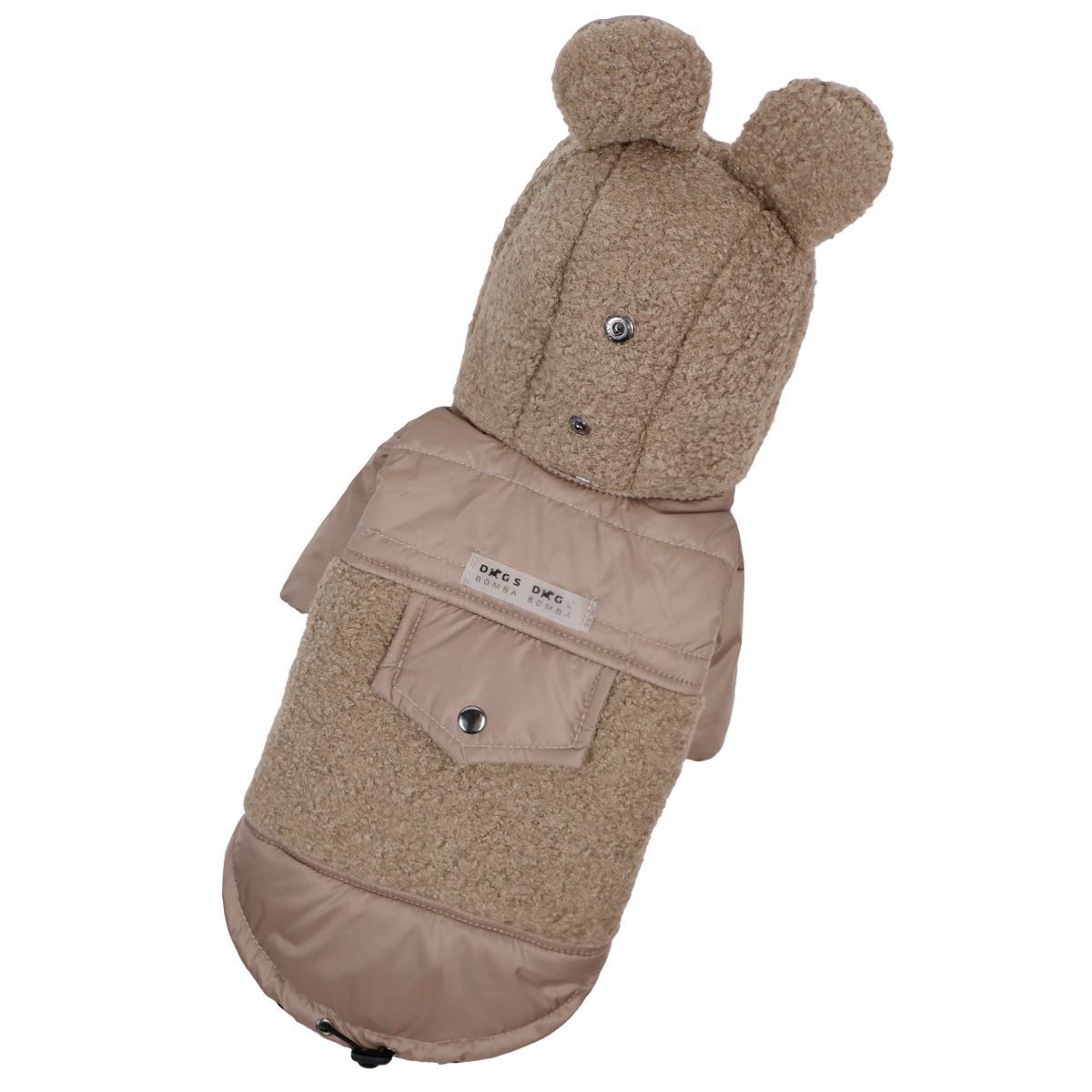 Куртка для собак Dogs Bomba Teddy бежевая K-96, р. 2, ОШ 16-26 см, ОГ 26-32 см, ДС 25-28 см