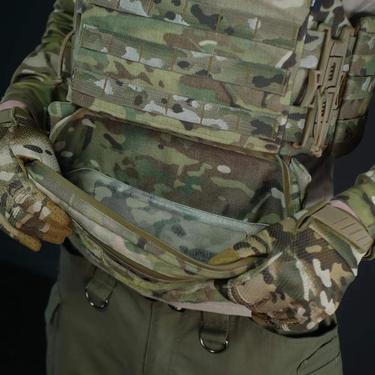 Підсумок для захисту живота Militex Cordura Мультикам M з балістичним пакетом (1 клас захисту)