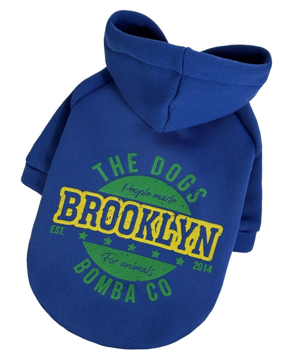 Толстовка для собак Dogs Bomba Brooklyn синяя Y-341, р. 6, ОШ 28-36 см, ОГ 42-48 см, ДС 33-37 см