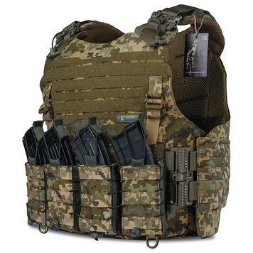 Плитоноска Warmor Gen.4 с 4 подсумками под АК (Пиксель ММ14)