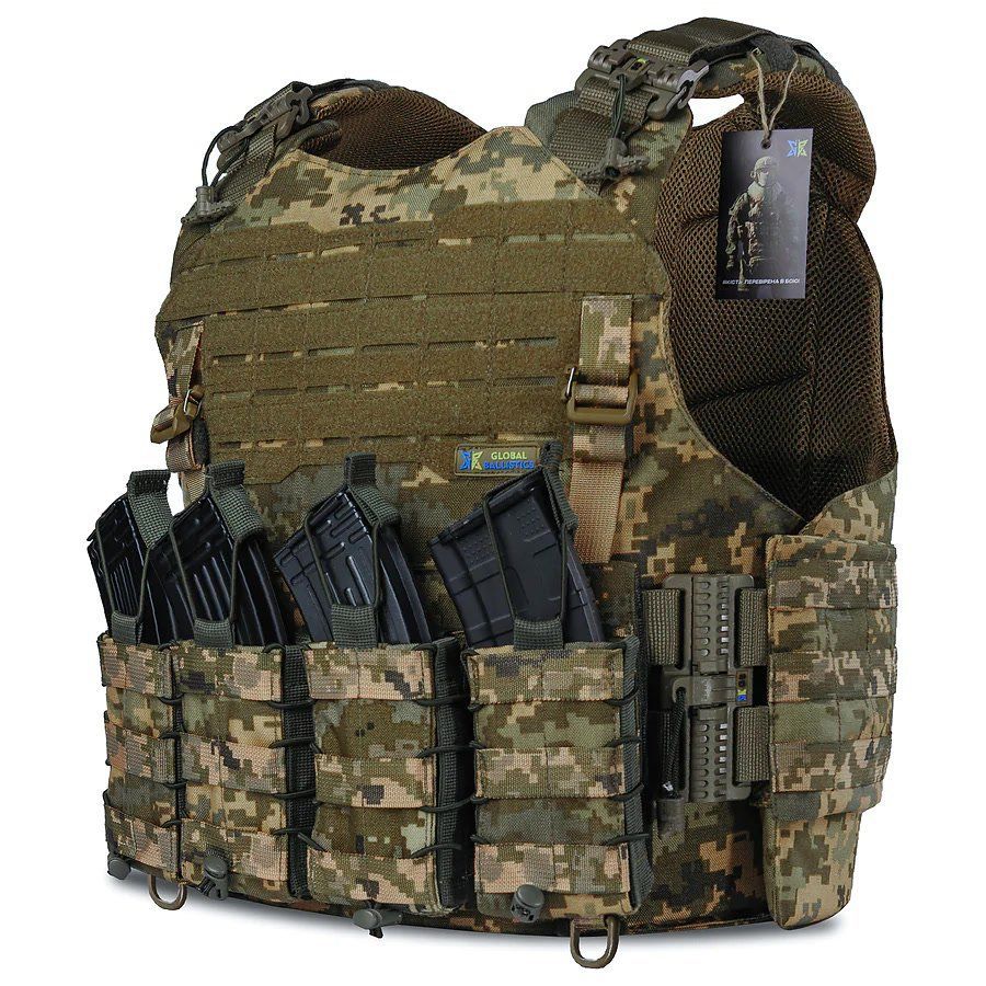 Плитоноска Warmor Gen.4 с 4 подсумками под АК (Пиксель ММ14)