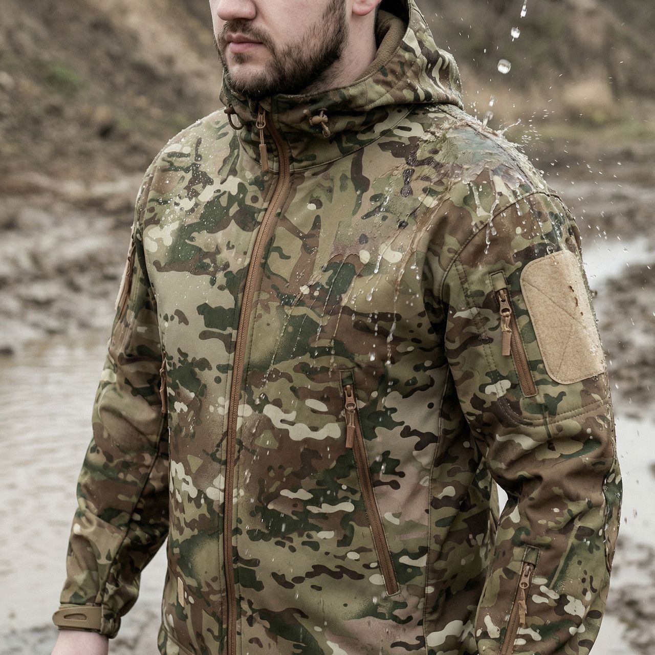 Куртка тактична ESDY Softshell. CP мультикам