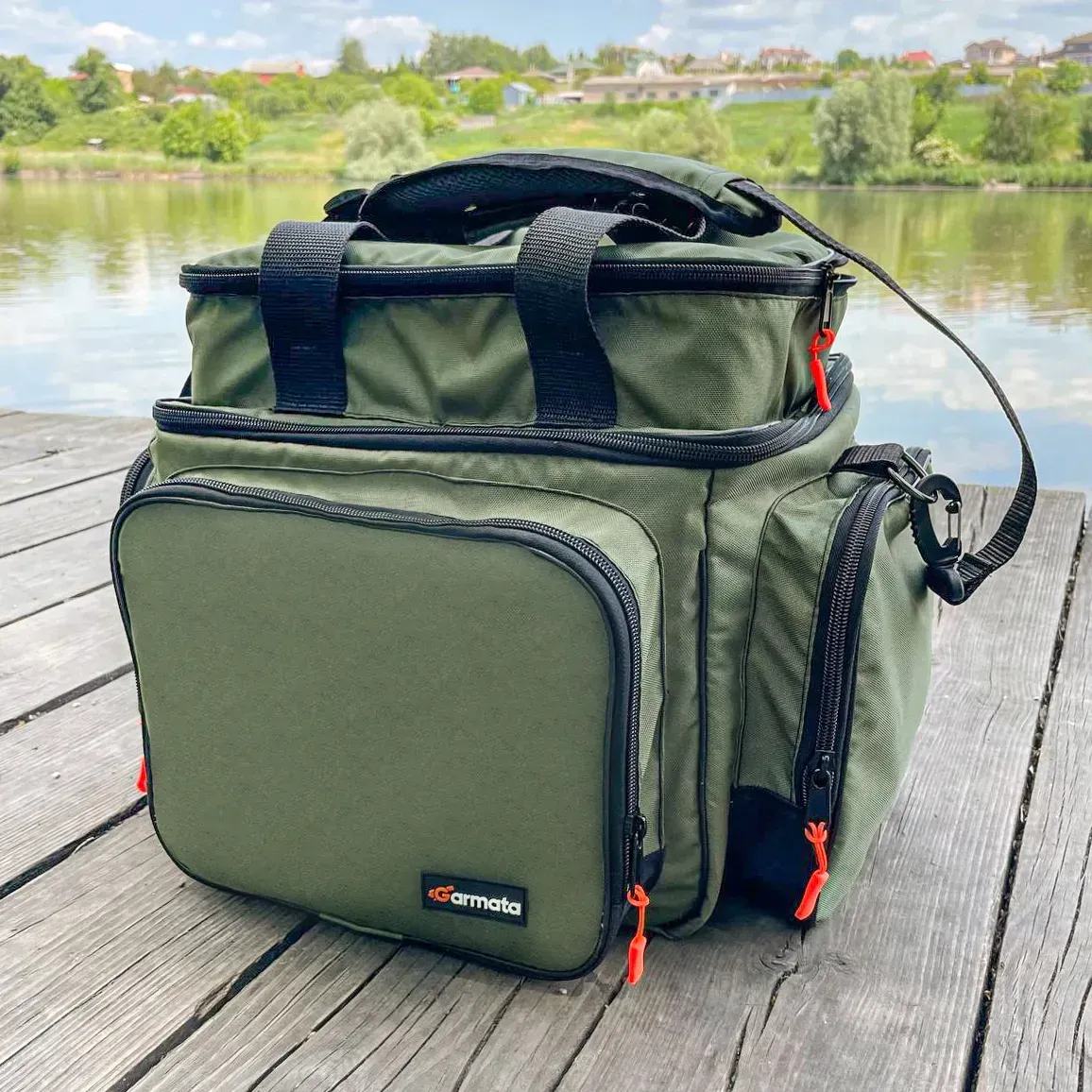 Рибальська сумка Garmata River Bag 40л, Хакі + Відро 15л