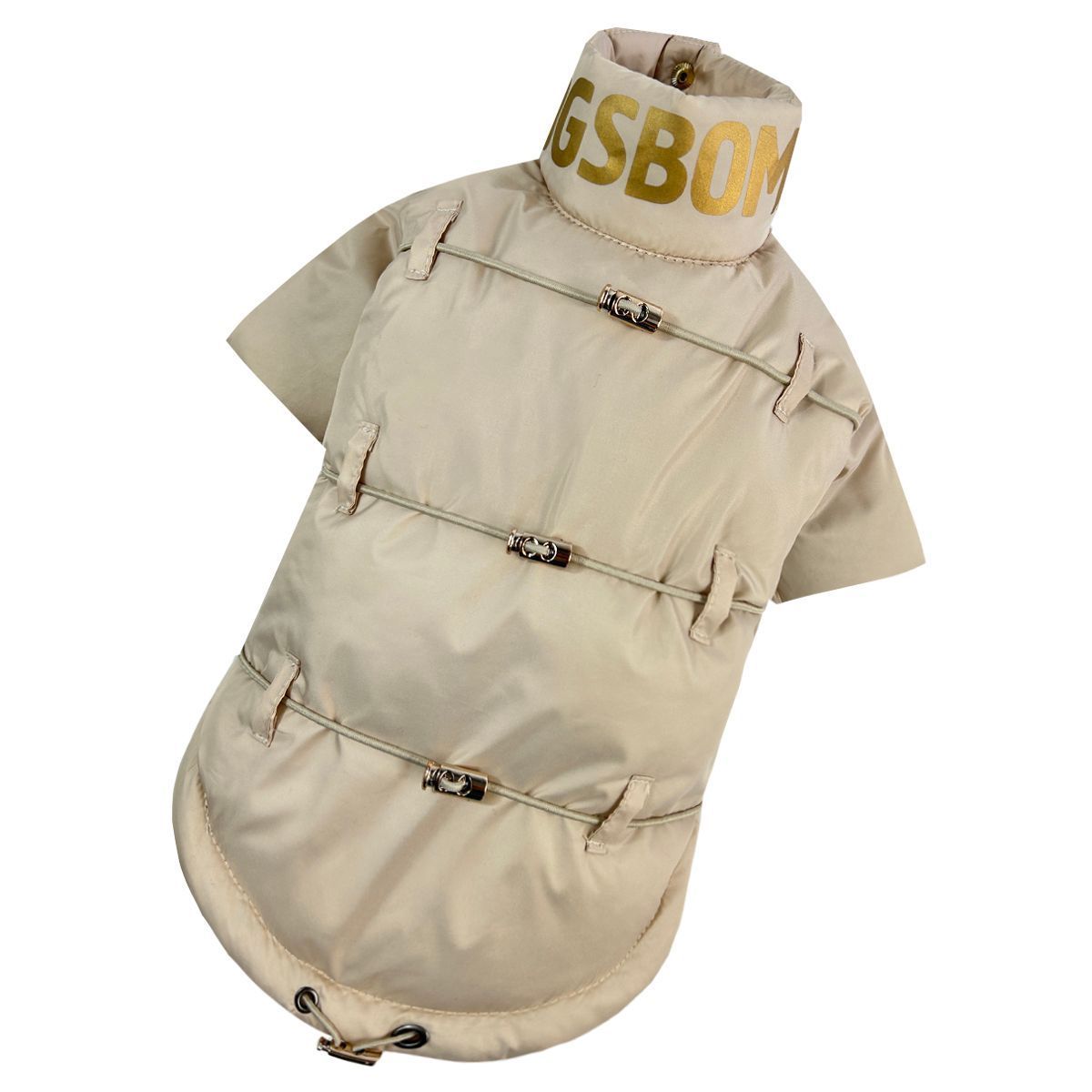 Куртка для собак Dogs Bomba з фіксаторами перлинна K-93, р. 2, ОШ 15-25 см, ОГ 24-34 см, ДС 25-28 см
