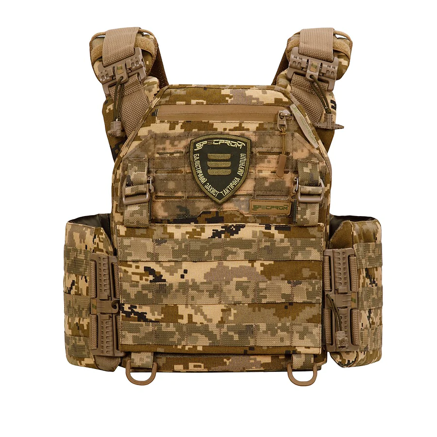 Плитоноска Warmor Gen.3 PRO с системой быстрого сброса и 3 подсумками под АК (Пиксель)