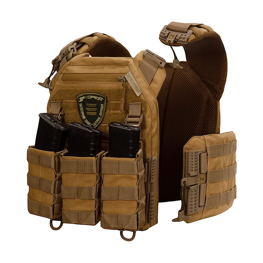 Плитоноска Warmor Gen.3 PRO с системой быстрого сброса и 3 подсумками под АК (Койот)