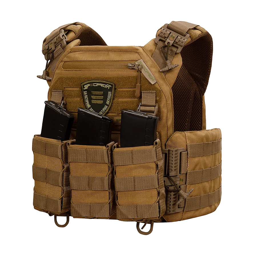 Плитоноска Warmor Gen.3 PRO с системой быстрого сброса и 3 подсумками под АК (Койот)