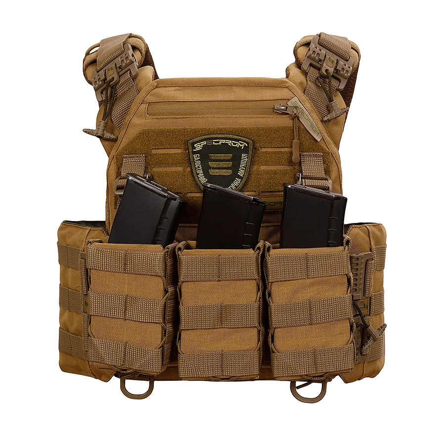 Плитоноска Warmor Gen.3 PRO с системой быстрого сброса и 3 подсумками под АК (Койот)