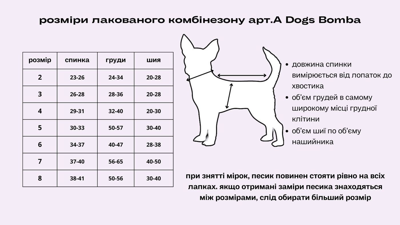 Зимний комбинезон для собак Dogs Bomba лакированный пудра A-67, р. 7, ОШ 34-44 см, ОГ 58-66 см, ДС 37-40 см