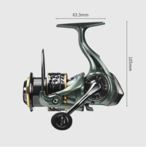 Спінінгова котушка LINNHUE JH3000. Надійна рибальська котушка, 2 металеві шпулі.