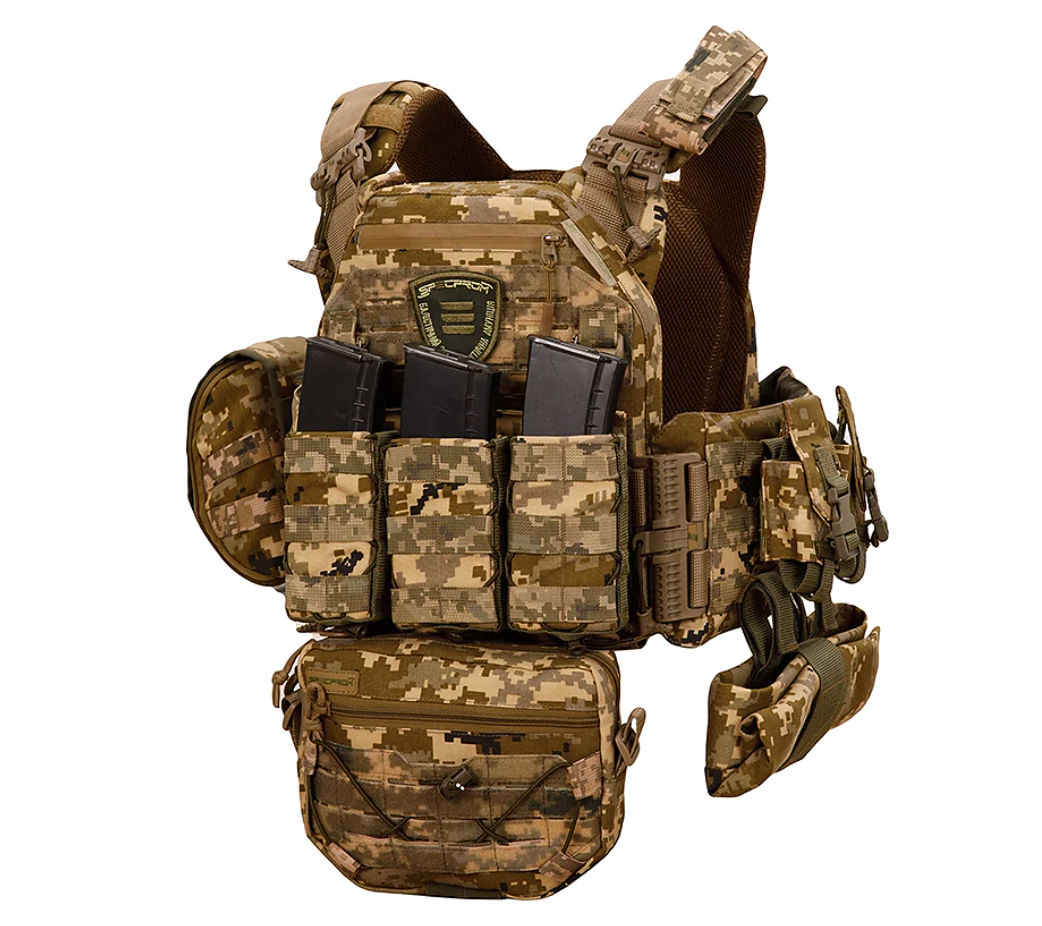Плитоноска Warmor gen.3 Pro Max XL Пиксель ММ14. Система быстрого сброса. 7 подсумок. (Большого размера)