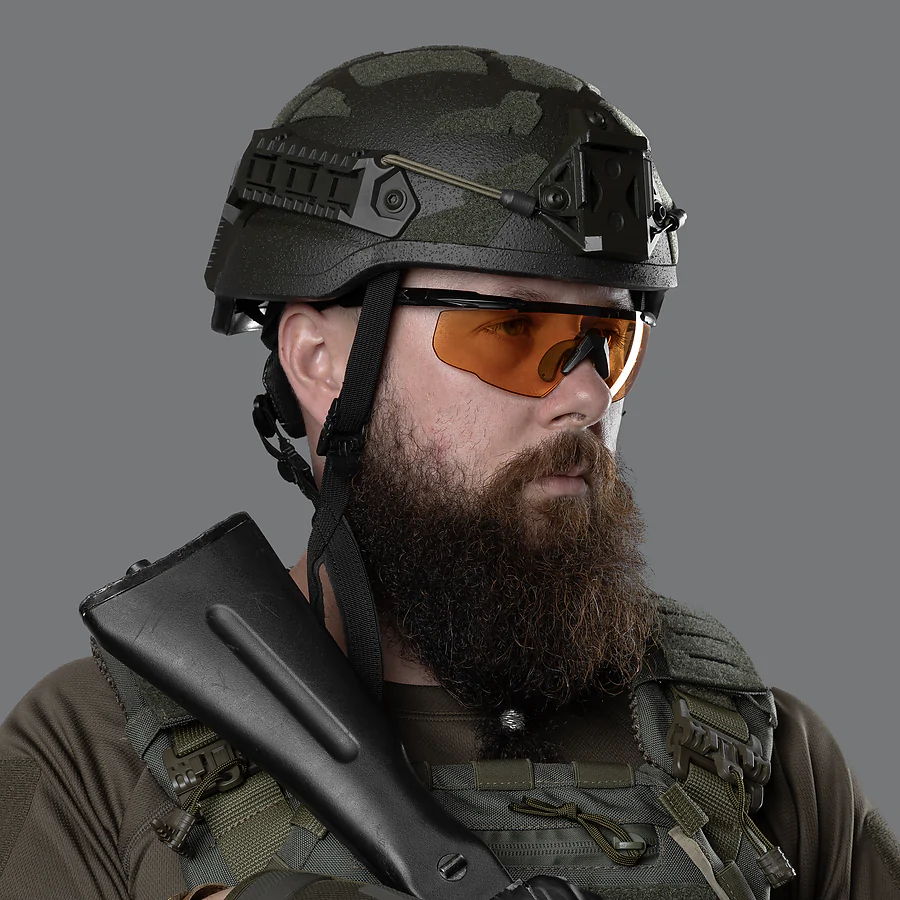 Кевларовий балістичний шолом ARCH Middle Cut ТМ Combatant, клас захисту 1 (ДСТУ), Олива &mdash; під активні навушники