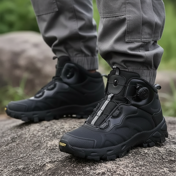 Тактичні кросівки ESDY Trek High з автошнурівкою (Чорний)