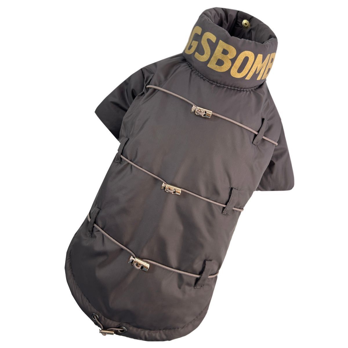 Куртка для собак Dogs Bomba с фиксаторами шоколад K-95, р. 2, ОШ 15-25 см, ОГ 24-34 см, ДС 25-28 см