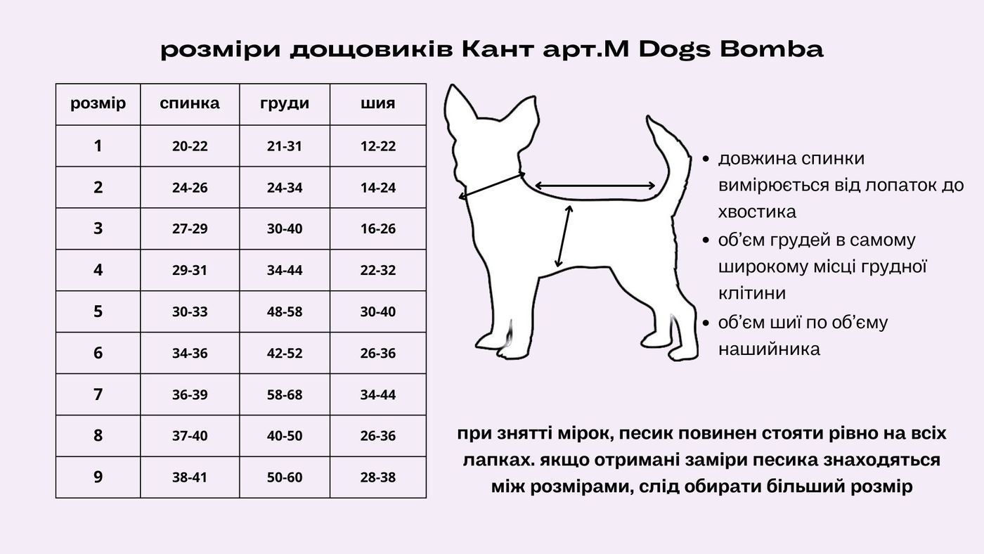 Дождевик для собак Dogs Bomba кант пестрый M-101, р. 1, ОШ 12-22 см, ОГ 21-31 см, ДС 20-22 см