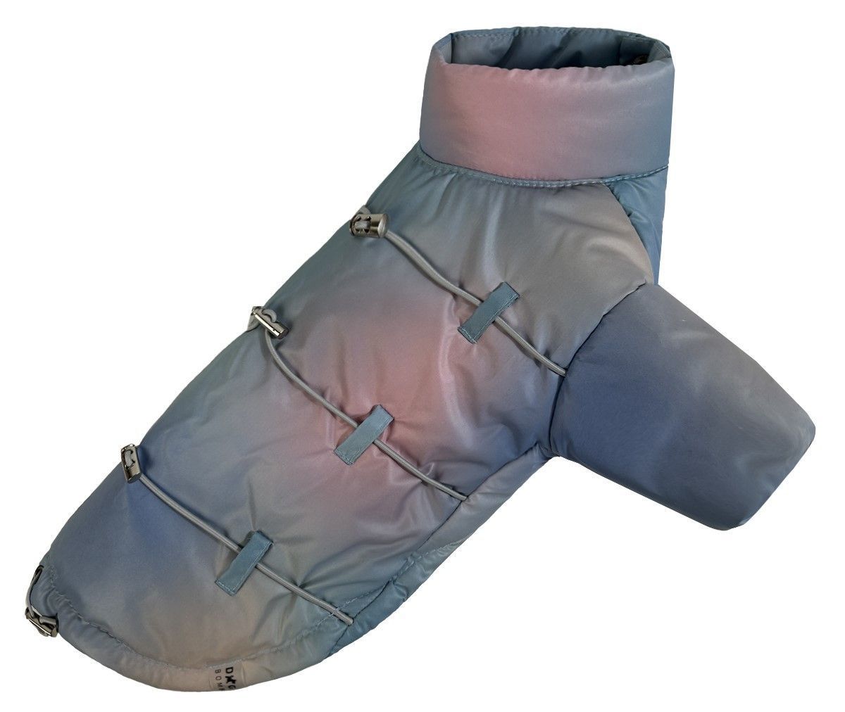 Куртка для собак Dogs Bomba с фиксаторами тай-дай голубая K-83, р. 2, ОШ 15-25 см, ОГ 24-34 см, ДС 25-28 см