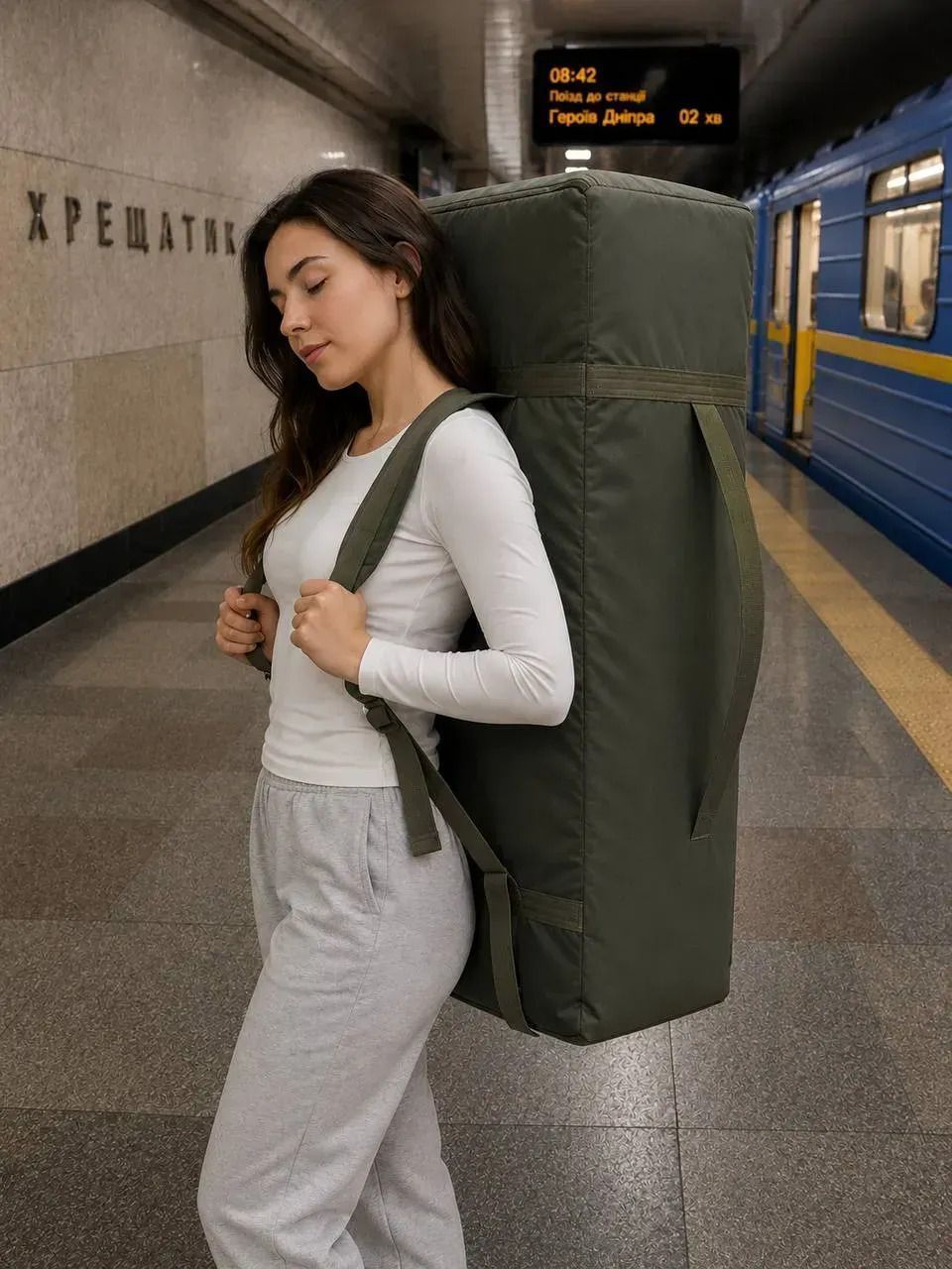 Матрац-рюкзак для укриття та метро M-WIN 70&times;200&times;5 см