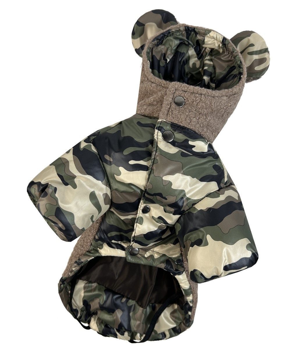Куртка для собак Dogs Bomba Teddy милитари K-78, р. 2, ОШ 16-26 см, ОГ 26-32 см, ДС 25-28 см