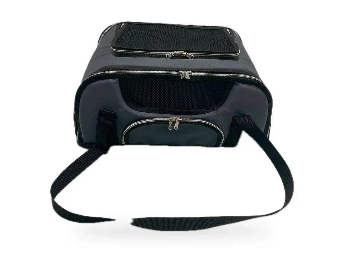 Авиа-сумка с сетчатым окном Travel Pet Zoobaza - серый, 30х45х20