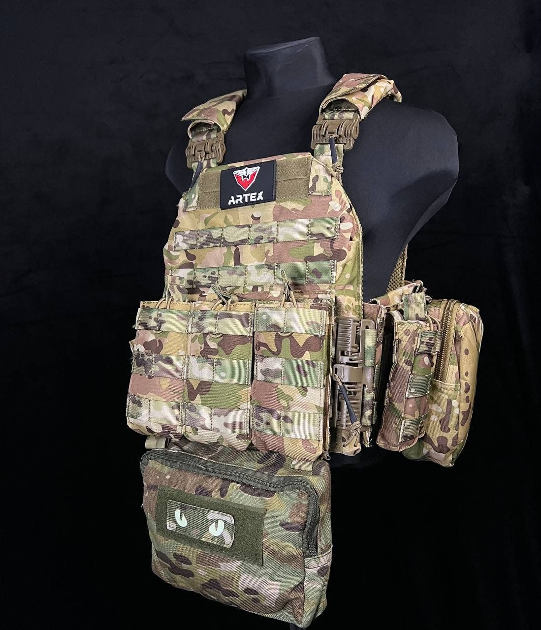 Комплект плитоноска ARTEX, бокові камербанди, рюкзак, напашник + 7 підсумків.